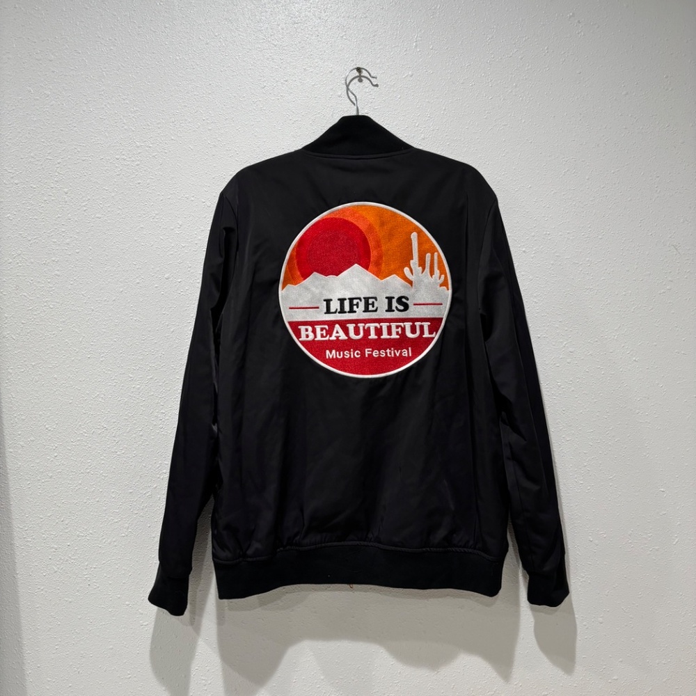 Life is Beautiful Music Festival Official Merch Black Bomber Jacket - Size Large